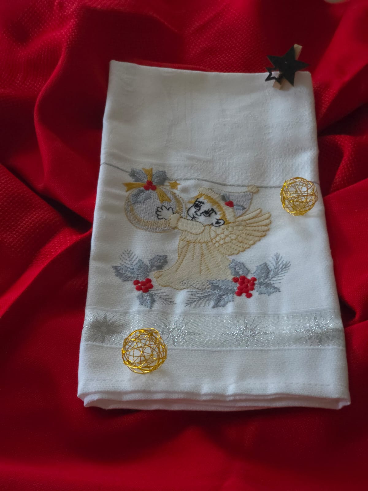 Küchentuch – Engel silber/gold
