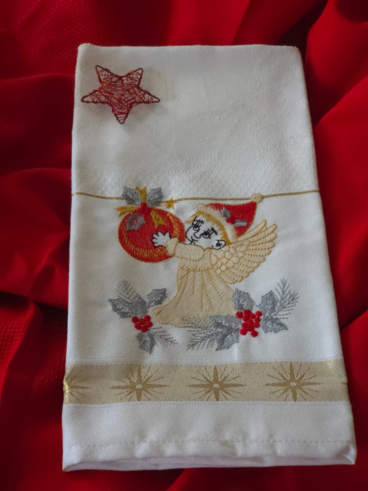 Küchentuch - Roter/goldener Engel